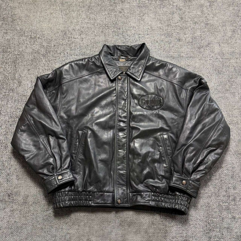 Danier Leather Bomber Jacket Mens XL Black 90s
